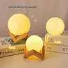 Festival de Mediados de Otoño Lámpara de Luna Pintada a Mano DIY Luz Nocturna LED Dormitorio Habitación Lámpara de Mesita de Noche Lámpara de Planeta Graffiti Decoración de Escritorio