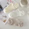 Calcetines para Mujer Calcetines Cortos Verano Delgados Color Sólido Patrón Vertical Boca Baja Transpirables Antideslizantes Que No Se Caen Blanco Invisibles Primavera y Otoño Calcetines Tipo Barco