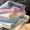 Bufanda de Color Sólido Imitación Cachemir para Mujer Otoño e Invierno Nueva Bufanda Versátil de Mohair de Color Sólido Chal Cálido Ampliado y Engrosado