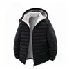 Chaqueta de algodón transfronteriza talla grande, a prueba de viento para invierno, forrada de polar, engrosada, de alta calidad, abrigo con capucha desmontable para personas de mediana edad