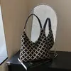 Coleção nova 2026 transfronteiriça: Bolsa de ombro de alta qualidade, com padrão de losangos texturizado, para mulheres, moderna e versátil, com grande capacidade, perfeita para o dia a dia.