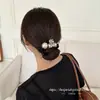 Diseño minimalista, scrunchie de cristal con cuentas grises, banda de goma de alta elasticidad para coleta baja, anillo para el pelo para mujer