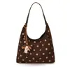 Bolso de mano de ante con lunares estilo coreano 2026 para mujer, retro, gran capacidad, bolso de hombro casual, versátil para ir al trabajo y uso diario