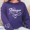 Moletons Impressos Mais Fortes Que a Tempestade Moletons Casuais Femininos Gola O Moletons de Outono Moda Top Xadrez