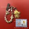 Llavero de tela con logo de empresa personalizado Cadena para teléfono móvil Angela Lámina de oro puro Oro 999 Regalo de aniversario