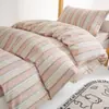 Juego de tres piezas para dormitorio de estudiante universitario de funda de edredón de algodón lavado y sábana para cama individual litera colchón ropa de cama juego de seis piezas