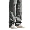 Amazon 2026 Pantalones Largos Grises de Moda Vintage para Hombre Versátil Estilo Americano Jeans Color-Block Tendencia En Stock