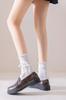 Otoño Temprano Blanco y Negro Calcetines JK de Mujer Calcetines Calcetines de Media Caña para Mujer Lazo de Perlas Calcetines Lolita Flor de Lana Tridimensional