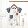 Mono de bebé de algodón puro AA de verano fino para recién nacidos, traje de escalada de manga corta para niños y niñas, traje de aire acondicionado para bebés, ropa de bebé