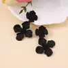 Brincos Transfronteiriços Novos de Camada Dupla Estilo Literário Flor Colorida Ins Personalizados Criativos Simples Tendência Brincos Femininos