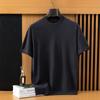 Verano Delgado para Hombre Estambre Lana Pura Manga Corta Negocios Casual Camiseta de Hombre Suéter Tejido de Lana Base