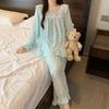 Pijama de Algodón Nube para Niñas en Primavera y Otoño, Estilo Dulce de Princesa, Pantalones de Manga Larga, Conjunto de Dos Piezas para Casa que los Estudiantes Pueden Usar Afuera