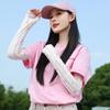 Mangas de hielo de verano estilo Ins, lindas mangas de protección solar a rayas, de seda de hielo para mujer, para deportes al aire libre, viajes, conducción y digitación.