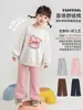 Calça infantil Wulibu 2026 outono calça reta respirável infantil simples e durável calça casual versátil para meninas