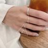 Anillo sencillo de plata 925, anillo que no se decolora, diseño de nicho, sensación de estilo ins, joyería simple, anillo de plata esterlina de alta gama, venta al por mayor para mujeres