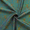 Estilo Palacio Europeo Azul Oro Flor Enredadera Tela Teñida en Hilo Vestido Retro Cheongsam Chaleco Bolsa Decorativa Tela Jacquard