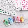 Transfronteiriço fonte nail art adesivo ins popular laser 3d estrela do prego adesivo glitter efeito unha