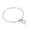 Collar pulsera de acero inoxidable con cadena cuadrada y cierre OT de bola de barro simple nuevo europeo y americano, juego de joyería para mujer