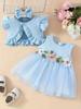 Chaleco de malla de flor en la cintura de verano para bebés niñas transfronterizo INS, vestido, abrigo, accesorios para el cabello, moda