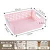 Cesta de almacenamiento de plástico para uso doméstico, caja de almacenamiento de escritorio, cesta de almacenamiento para artículos varios de cocina, caja de bocadillos y juguetes para jardín de infantes