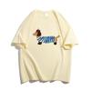 Camiseta de Manga Corta con Estampado de Diseño de Algodón Puro para Mujer, Estilo Americano, Holgada, Adelgazante, Versátil, Top Sencillo