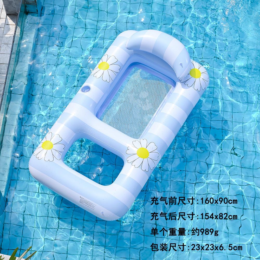 SKU06_充气后内径_170小雏菊双孔夹网浮排蓝色