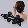 2025 Novo Prendedor de Bico de Pato Grande Flor de Cerejeira Presilha de Cabelo com Strass Disco para Parte de Trás da Cabeça Feminino Presilha Grande Acessórios de Cabelo