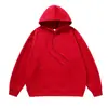Moletom com Capuz Gola Redonda 380g Algodão Terry Cor Sólida Marca Americana Tendência Ombro Caído Personalizável Unissex Outono/Inverno