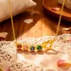 Collar con Colgante de Piedra de Nacimiento de Diciembre Más Vendido Transfronterizo Europeo y Americano Moda para Mujer