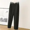 Traje de Lana Casual de Manga Corta Ajustado que Reduce la Edad con Pantalones Cigarette Cortos para Otoño e Invierno, Nuevo Estilo para Ropa de Exterior de Primavera y Otoño