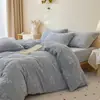 Funda de edredón de felpa con lazo color crema estilo Ins, pieza única 150x200cm, funda de edredón cálida de terciopelo de leche para otoño e invierno