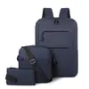 Se Puede Añadir Logo Transfronterizo Nuevo Película Impermeable Carga USB Simple Mochila de Negocios Casual Conjunto de Tres Piezas de Negocios