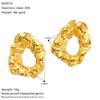 Europa y Estados Unidos moda retro transfronteriza lujo ligero sentimiento de alta gama temperamento nicho anillo liso aretes irregulares de acero de titanio aretes para mujer