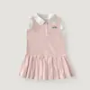Vestido estilo universitario para niñas, casual, cuello polo, falda plisada, vestido de princesa, falda chaleco, una generación de pelo
