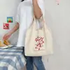 Bolsa de Lona de un Solo Hombro de Gran Capacidad para Mujer al por Mayor, Bolsa de Compras Simple y Fresca, Disponible para Dropshipping y Personalización