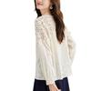 Venta Directa de Fábrica de Camisas Bordadas de Color Albaricoque para Mujer, Nuevas Blusas de Encaje Calado de Manga Larga para Primavera y Otoño, Camisas Bordadas de Algodón Puro