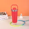 Nova caneca térmica portátil de aço inoxidável 304, copo agitador de camada dupla a vácuo de grande capacidade, conveniente para uso ao ar livre e no carro