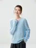 Textura de punto delicada_Suéter de cachemira con jacquard hueco de cuello redondo Otoño e Invierno para mujer Patrón de diamantes francés Suéter de punto suelto, suave y esponjoso