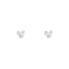Pendientes de Mickey de Plata Pura S999 para Mujer con Lóbulos Perforados para Dormir Sin Quitar Zirconia Diseño de Nicho de Gama Alta Clavos de Hélice Ocular C02115