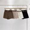 Shorts Casuais Feminino 2024 Início do Outono Novo Estilo Coreano Ins Retro Preto Elegante Cintura Alta Calça Vestido Perna Larga Hot Pants