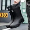 Botas de Lluvia para Pareja de Moda Transfronteriza para Hombre para Exteriores Impermeables Zapatos de Pesca para Hombre de Suela Gruesa Antideslizantes Zapatos de Goma para Cocina Impermeables Zapatos para Lavado de Autos