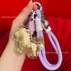 Acessórios de Chaveiro Princesa Dourada do Ano do Cavalo Ouro Puro 999 Fique Rico Instantaneamente Pingente de Bolsa Venda por Atacado em Estoque