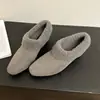 Mocasines de Piel de Cordero Forrados de Punta Profunda de Gama Alta Retro para Mujer 2026 Otoño/Invierno Nuevos Versátiles Cálidos Zapatos Peludos