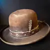 Venta caliente transfronteriza sombrero de copa de fieltro de lana con cúpula moda retro sombrero de copa de lana pura