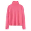 Camiseta base de punto 100% cachemira pura con adornos completos de pedrería para mujer, nuevo top versátil de cuello redondo de manga larga de color liso para otoño e invierno