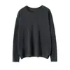 Tejido de Punto de Cachemir 100% Puro Hilo Fino Otoño e Invierno Nuevo Ropa de Punto para Mujer Cuello Redondo Holgado Jersey Cálido de Punto de Color Puro