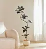 Árbol de Goma Black Diamond Planta Verde Artificial Decoración de Sala de Estar de Lujo de Gama Alta Planta Falsa Biónica Grande de Pie Estilo Wabi-Sabi