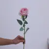 Flor artificial individual rosa nueva flor de seda exquisita salón de bodas rosa rizada floral suave accesorios de fotografía flor