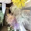 Nueva hierba de pavo real de simulación flor de simulación decoración de boda flor fuegos artificiales de simulación coloridos decoración de flor artificial diseño de boda