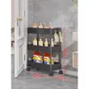 Estante de almacenamiento ultrafino detrás de la puerta, carrito móvil de varios niveles de pie para el baño, estantería de almacenamiento extremadamente estrecha para espacios reducidos